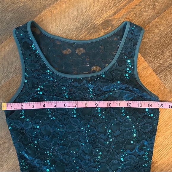 Ruby Rox Jade Floral Lace Sequin Dress Size Small - Picture 6 of 8